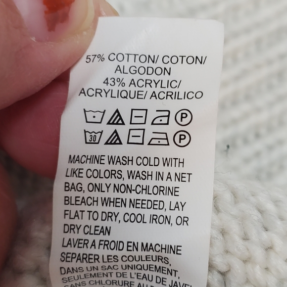 Lucky Brand Sweater Women Size Small Beige Crochet Cotton - Picture 7 of 9